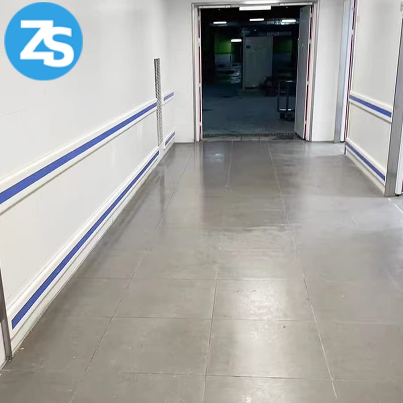 hospital hallway safety rail system for high traffic wall protection