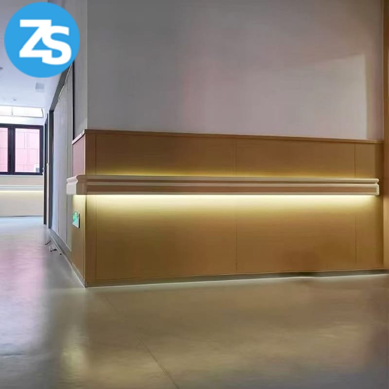 hospital safety handrail for high traffic corridor 