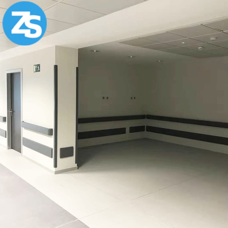 rehabilitation clinic wall rail system for patient movement assistance
