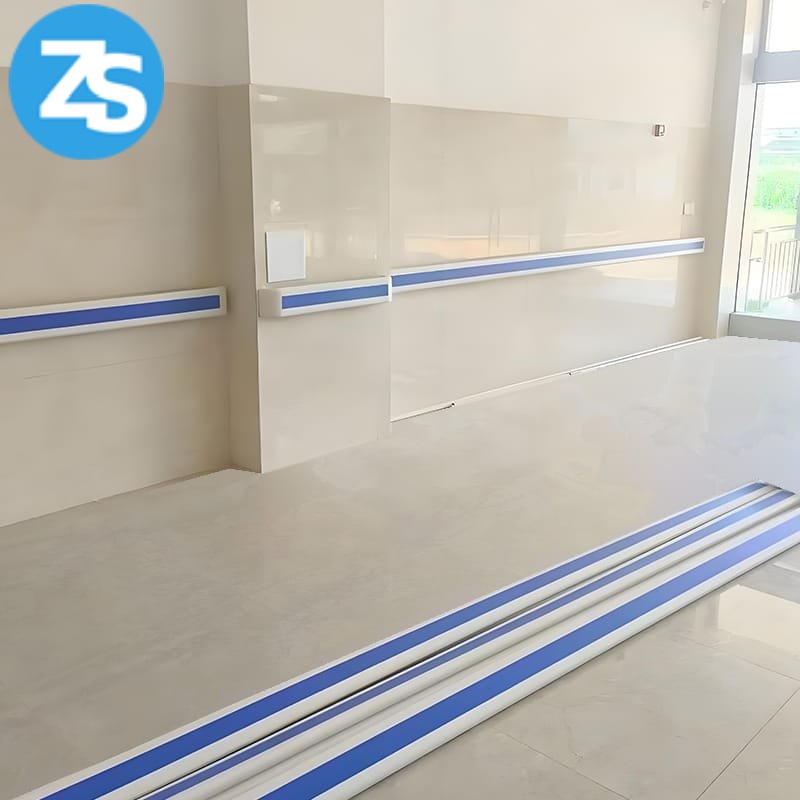 corridor handrail for hospital interior wall protection