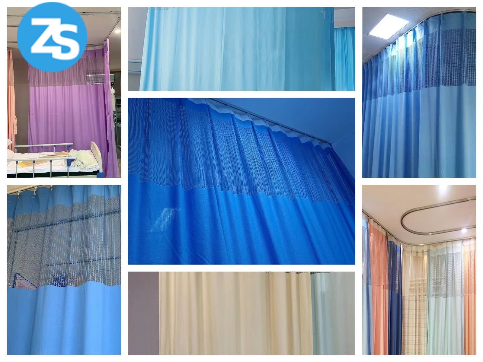 medical privacy curtain rail system for hospitals